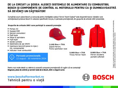 Promotia Bosch, piese sistem benzina si control motor!