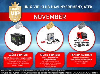 UNIX VIP Klub novemberi nyereményjáték