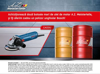 Promotia lubrifiantilor A.Z. Meisterteile, la butoi mare!