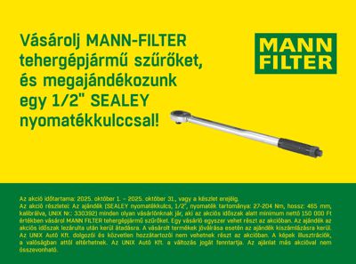 MANN-FILTER tehergépjármű szűrő akció