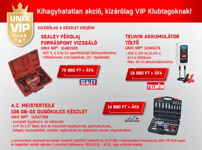 VIP Klub akció - Műhelyfelszerelések