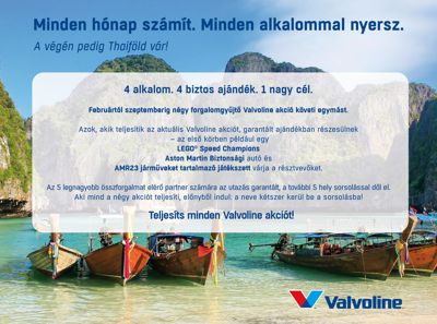 VALVOLINE Nyereményjáték - Thaiföldi utazás