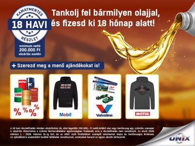 0% THM - Most minden olaj 18 havi kamatmentes részletre