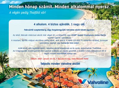 VALVOLINE Nyereményjáték - Thaiföldi utazás