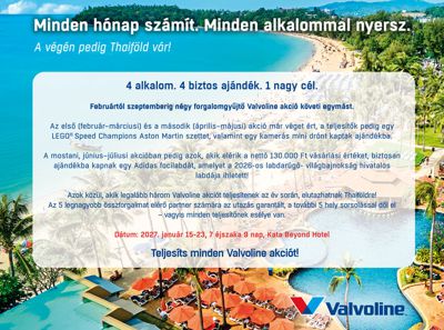 VALVOLINE Nyereményjáték - Thaiföldi utazás