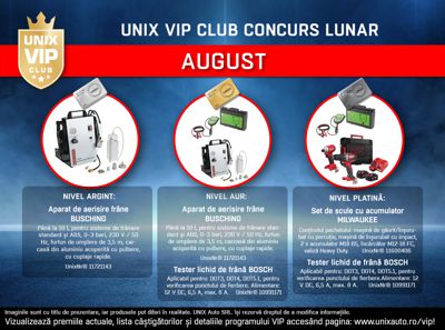 UNIX VIP Club concursul lunii august